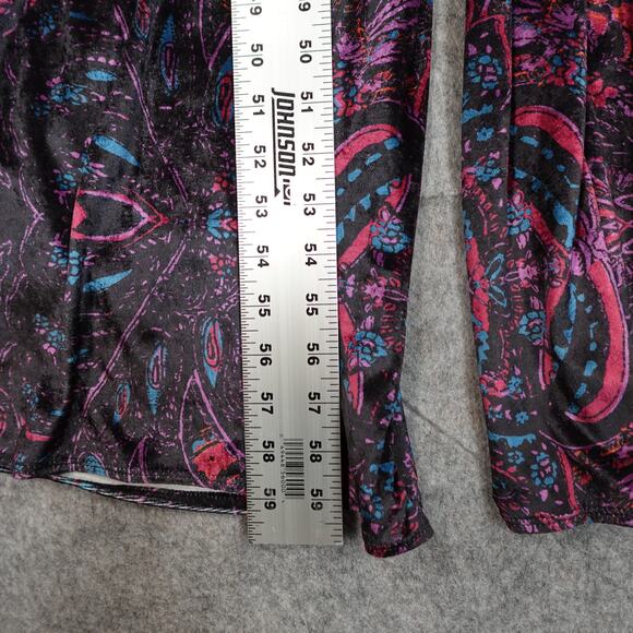 Free People Jumpsuit Womens Small Giselle Velvet Wide Leg Boho Paisley VNeck - Picture 11 of 16